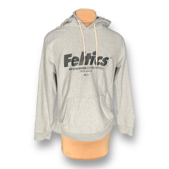 Feltics Gray Hoodie Sweatshirt Korean Streetwear New Standard Graphic Pullover - Picture 10 of 10